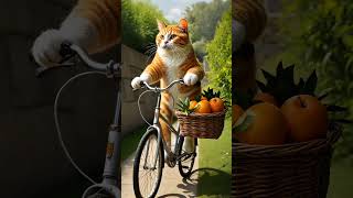 Cat ride cycle cat 😺 ride 🚴 cycle [upl. by Aihseit]