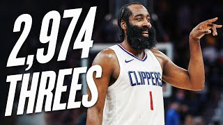 James Harden Has The Second Most ThreePointers Made In NBA History [upl. by Cyrille]