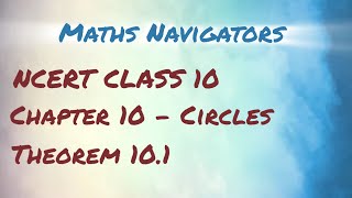 NCERT CLASS 10 CHAPTER 10 THEOREM 101 [upl. by Hebbe]