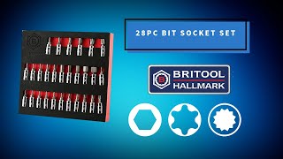 Britool Hallmark Hex Torx and Spline Bit Socket Set  S1BSET28 [upl. by Harod522]