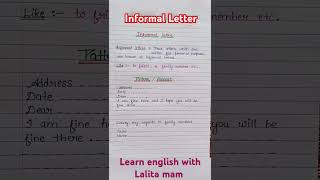 Format of quotInformal Letterquot  letter [upl. by Fortunato]