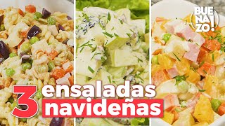 3 recetas de ensaladas navideñas  Buenazo [upl. by Krucik]