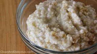 How To Make Clean Eating Overnight Steel Cut Oats [upl. by Ahsinid40]