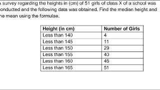 Find the median height and the mean using the formulae  Class 10 Statistics  Sample Paper 2020 [upl. by Aihsatal]