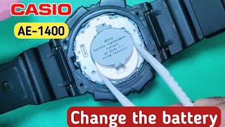 How to change the battery and AC reset on Casio AE1400 [upl. by Nnailuj]