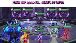 Summoners War  TOA Hard 58F 4 Dark Inferno  Ragdoll Flex Halphas [upl. by Ahsiekan]