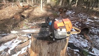 Stihl Early 044 10mm Chainsaw Doing some work [upl. by Kala261]