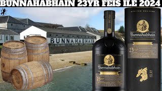 Bunnahabhain 23 Year Feis Ile 2024 Triple Sherry Wood Finish Islay Single Malt Scotch Whisky Review [upl. by Aubrette555]