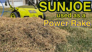 SunJoe Dethatcher and Scarifier Used As A Power Rake [upl. by Kreda]