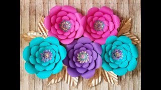 Giant Paper Flower  How To Make Diy Rose Tutorial Large Size Paper Rose [upl. by Euv]