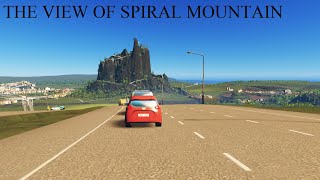 CITIES SKYLINES BUILDING AND DRIVING UP SPIRAL MOUNTAIN [upl. by Hearsh]