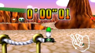 Mario Kart 64  Yoshi Valley SC lap World Record  001 NTSC [upl. by Henni]