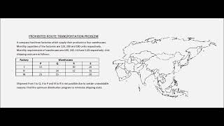 Transportation model  Example 13  Prohibited route problem [upl. by Nereus]