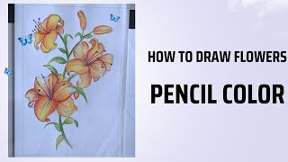 color pencil flowers easy drawing trending arts [upl. by Luhem]