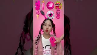 Random pink food asmr mukbang 📱 asmr mukbang eating food shortsfeed shortsyoutube [upl. by Zandt377]