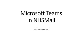 Microsoft Teams in NHSMail [upl. by Marinna353]