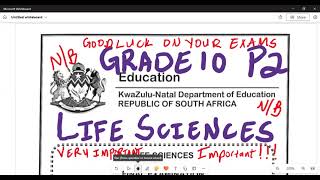 Life Sciences Grade 10 Term 4 November 2023 Paper 2 [upl. by Deyes]