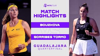 Marie Bouzkova vs Sara Sorribes Tormo  2022 Guadalajara Quarterfinal  WTA Match Highlights [upl. by Sidoeht]