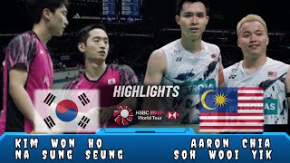 Highlight 🔴 Aaron ChiaSoh Wooi Yik MAS vs KOR Kim Won HoNa Sung Seung Badminton [upl. by Ahcila622]