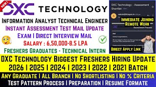 DXC Technical Biggest Official Direct Hiring Update  Remote Hiring  Permanent WFH Jobs  20262021 [upl. by Sharos]