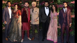 Indian Cricketers At Virat And Anushkas Reception In Mumbai [upl. by Nitsrek]