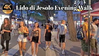 Lido di Jesolo Evening Walk Tour 4K [upl. by Anaitit164]