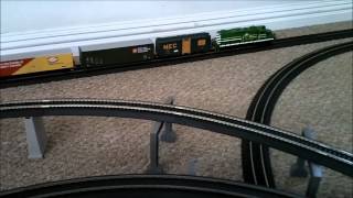 V60 Mehano Atlas and Model Power trains on power loc amp ez track [upl. by Anisirhc]