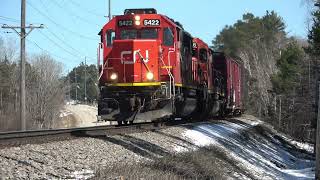 Railfanning the CN in the Upper Peninsula April 6 2024 Featuring Awful Sounding Horns [upl. by Yeargain915]