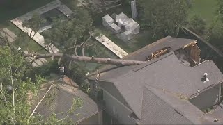 Aerial tour of destruction caused by Beryl across Houston [upl. by Ahsyekal]