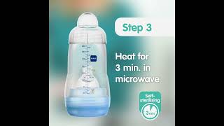 How To Use MAM Self Sterilising Baby Bottles [upl. by Ahsineg]