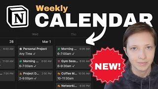 New Notion Feature Weekly Calendar for Task Planning Free Template [upl. by Burman34]