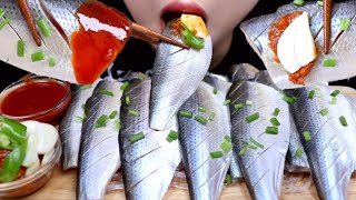 ASMR RAW GIZZARD SHAD 전어회 리얼사운드 먹방 EATING SOUND MUKBANG [upl. by Ahsital]