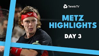 Rublev Battles Sonego Gasquet amp Michelsen Clash  Metz 2024 Day 3 Highlights [upl. by Oalsecnew156]