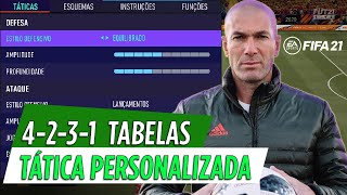 FIFA 21  FORMAÇÃO 4231 tabelas  TÁTICAS PERSONALIZADAS E INSTRUÇÕES [upl. by Akenahc]