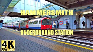 Hammersmith Underground Station walking tour  Piccadilly Line and District line  4K [upl. by Gilbert]