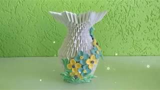 3d origami Set Of Vase Tutorial Small Vase [upl. by Erusaert]