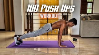 100 PUSH UPS WORKOUT  AT HOME [upl. by Tigirb682]