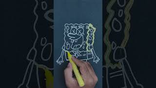 Glow Effect Drawing SpongeBob with Markers [upl. by Mclyman]