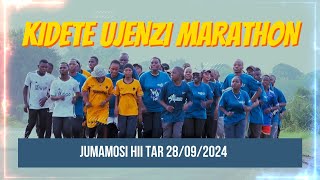 KIDETE UJENZI MARATHON Washiriki wakinyoosha misuli kabla na baada ya mbio [upl. by Anjali339]