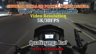 SUPREMO ULTRA HD POCKET ACTION CAMERA NIGHT TESTINGREVIEW [upl. by Eylhsa]