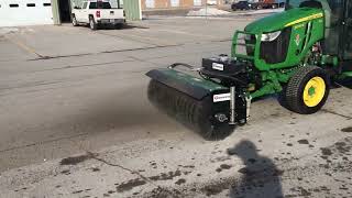 Deere 3046R Sweeper for Dirt and Snow [upl. by Ahseikan234]