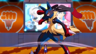 Mega Lucario vs Gigantamax Machamp DUB  Ash vs Bea  Pokémon Journeys The Series [upl. by Aihtnic96]