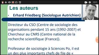 Cours Sociologie Des Organisations n°04  Les auteurs Friedberg et Bernoux [upl. by Forward]