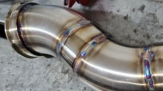 How I TIG Weld Stainless Downpipes  With Machine Setup [upl. by Ydnas]