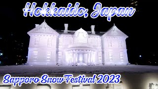 Walking in Hokkaido Japan Sapporo Snow Festival 2023 in Sapporo ORANGE ua [upl. by Munn486]