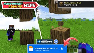 Advancements ADDONS In Minecraft Pe 119  Achievement Mod In Mcpe 119 [upl. by Ynwat233]