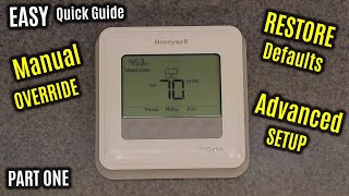 HONEYWELL Home T4 Pro  HOW to Use MANUAL Override  Factory RESET  Menu amp SETUP Options [upl. by Claudine]