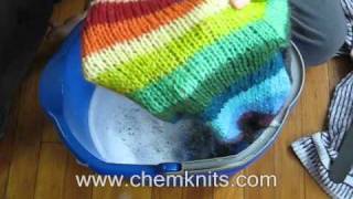 UNCUT How to Felt your knitting by hand  In a Bucket EXTENDED VERSION [upl. by Nilesoj255]