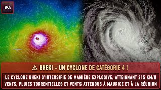 Cyclone Bheki  Intensification explosive en Catégorie 4  Danger pour Maurice [upl. by Alleira]