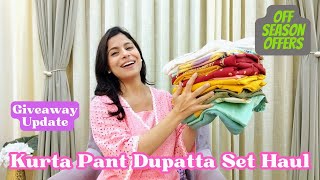 Kurta Pant Dupatta Set Haul l Best Off Season Offers l Dream Simple [upl. by Dnalyram21]